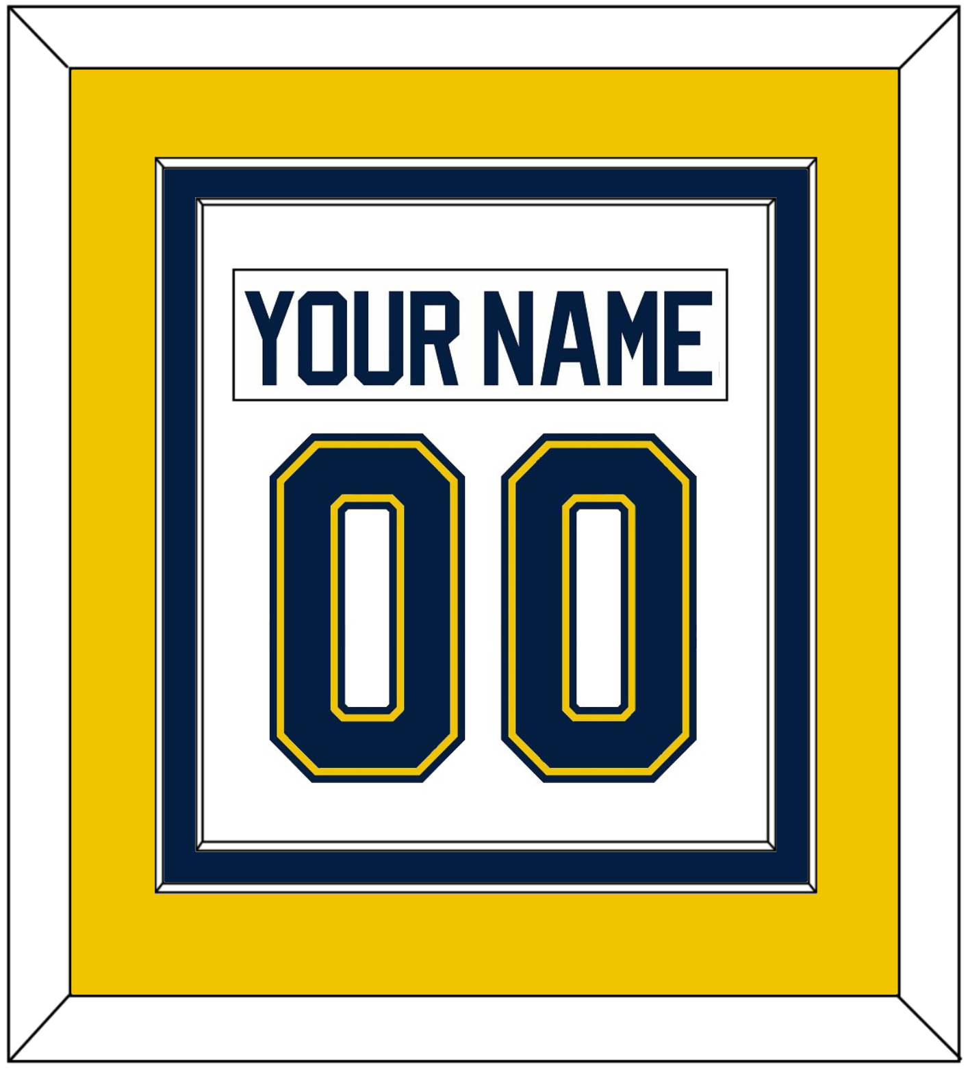 Michigan Hockey Nameplate & Number (Back) Combined - Home White (2021-2023) - Signature Tier 4