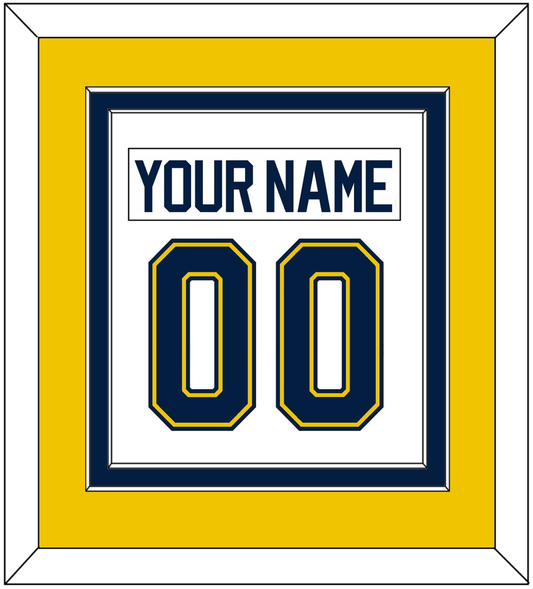 Michigan Hockey Nameplate & Number (Back) Combined - Home White (2021-2023) - Signature Tier 4