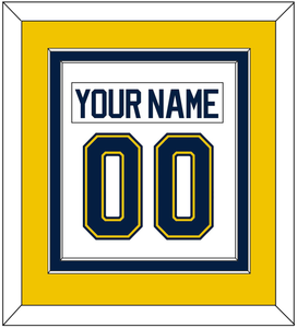 Michigan Nameplate & Number (Back) Combined - Home White (2021-2023) - Double Mat 4