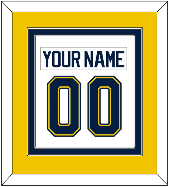 Michigan Nameplate & Number (Back) Combined - Home White (2021-2023) - Double Mat 4