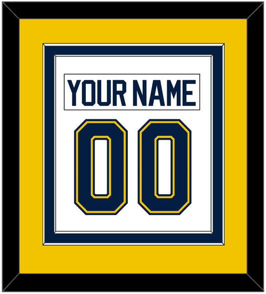 Michigan Hockey Nameplate & Number (Back) Combined - Home White (2021-2023) - Signature Tier 4