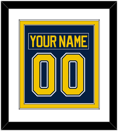 Michigan Hockey Nameplate & Number (Back) Combined - Road Blue (2021-2023) - Signature Tier 1