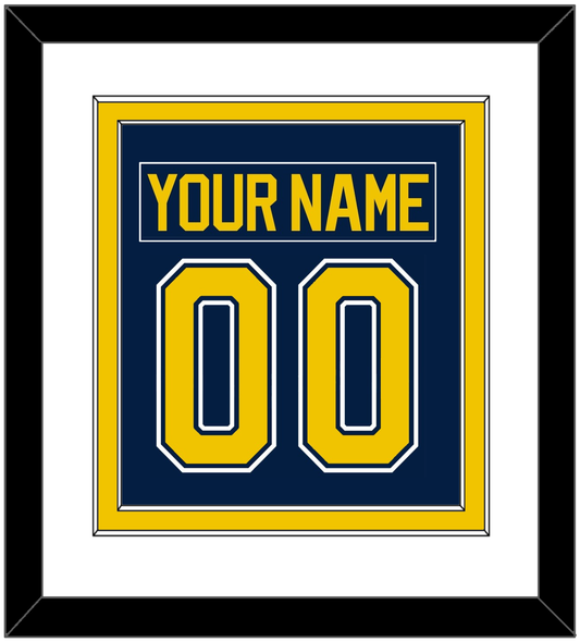Michigan Hockey Nameplate & Number (Back) Combined - Road Blue (2021-2023) - Signature Tier 1