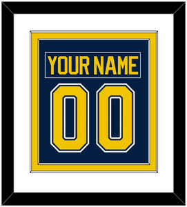 Michigan Nameplate & Number (Back) Combined - Road Blue (2021-2023) - Double Mat 1