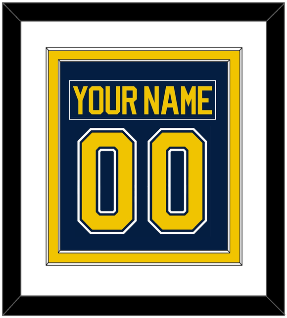 Michigan Nameplate & Number (Back) Combined - Road Blue (2021-2023) - Double Mat 1