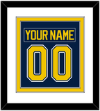 Michigan Nameplate & Number (Back) Combined - Road Blue (2021-2023) - Double Mat 1