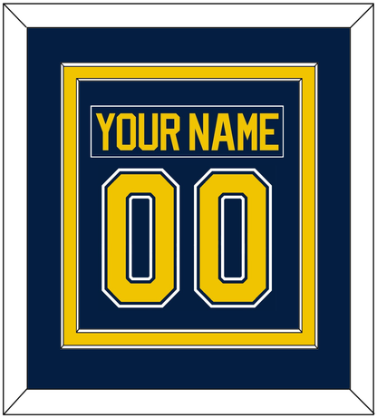 Michigan Hockey Nameplate & Number (Back) Combined - Road Blue (2021-2023) - Signature Tier 2