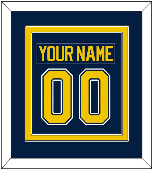 Michigan Hockey Nameplate & Number (Back) Combined - Road Blue (2021-2023) - Signature Tier 2