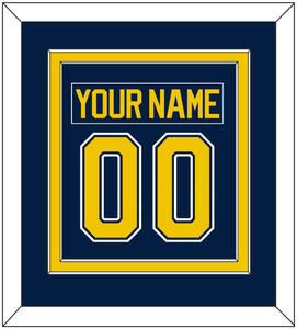 Michigan Nameplate & Number (Back) Combined - Road Blue (2021-2023) - Double Mat 2