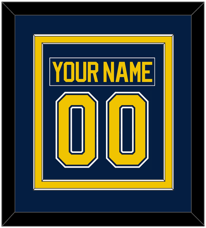 Michigan Hockey Nameplate & Number (Back) Combined - Road Blue (2021-2023) - Signature Tier 2