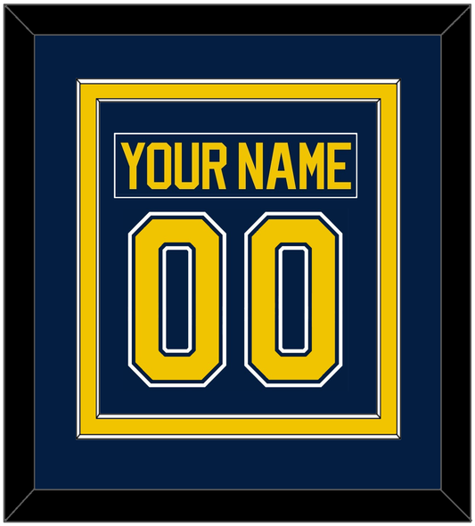 Michigan Hockey Nameplate & Number (Back) Combined - Road Blue (2021-2023) - Signature Tier 2