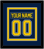 Michigan Nameplate & Number (Back) Combined - Road Blue (2021-2023) - Double Mat 2