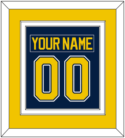 Michigan Hockey Nameplate & Number (Back) Combined - Road Blue (2021-2023) - Signature Tier 3
