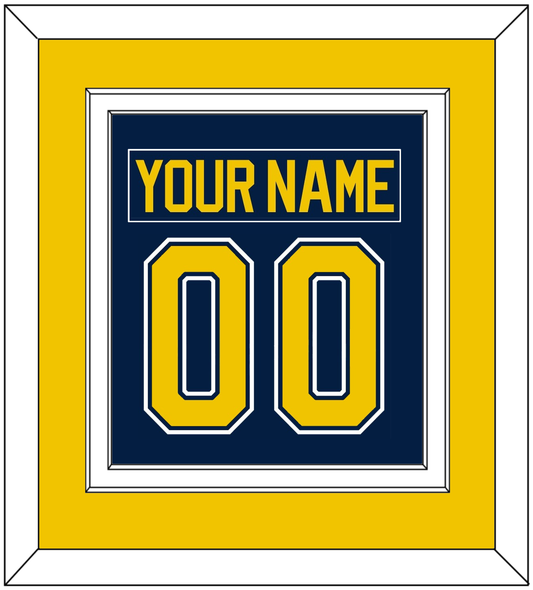 Michigan Hockey Nameplate & Number (Back) Combined - Road Blue (2021-2023) - Signature Tier 3