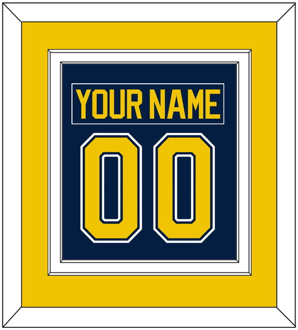 Michigan Nameplate & Number (Back) Combined - Road Blue (2021-2023) - Double Mat 3