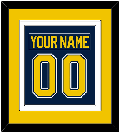 Michigan Hockey Nameplate & Number (Back) Combined - Road Blue (2021-2023) - Signature Tier 3