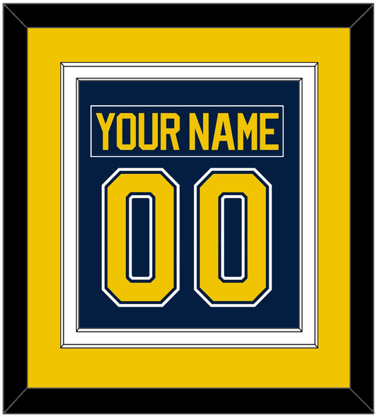 Michigan Hockey Nameplate & Number (Back) Combined - Road Blue (2021-2023) - Signature Tier 3