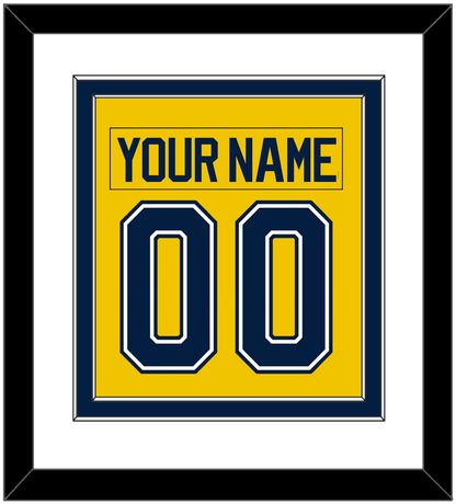 Michigan Hockey Nameplate & Number (Back) Combined - Alternate Maize (2021-2023) - Signature Tier 1