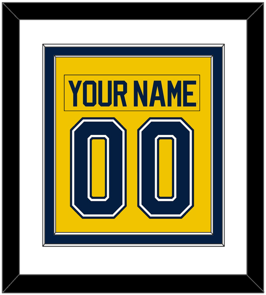 Michigan Hockey Nameplate & Number (Back) Combined - Alternate Maize (2021-2023) - Signature Tier 1