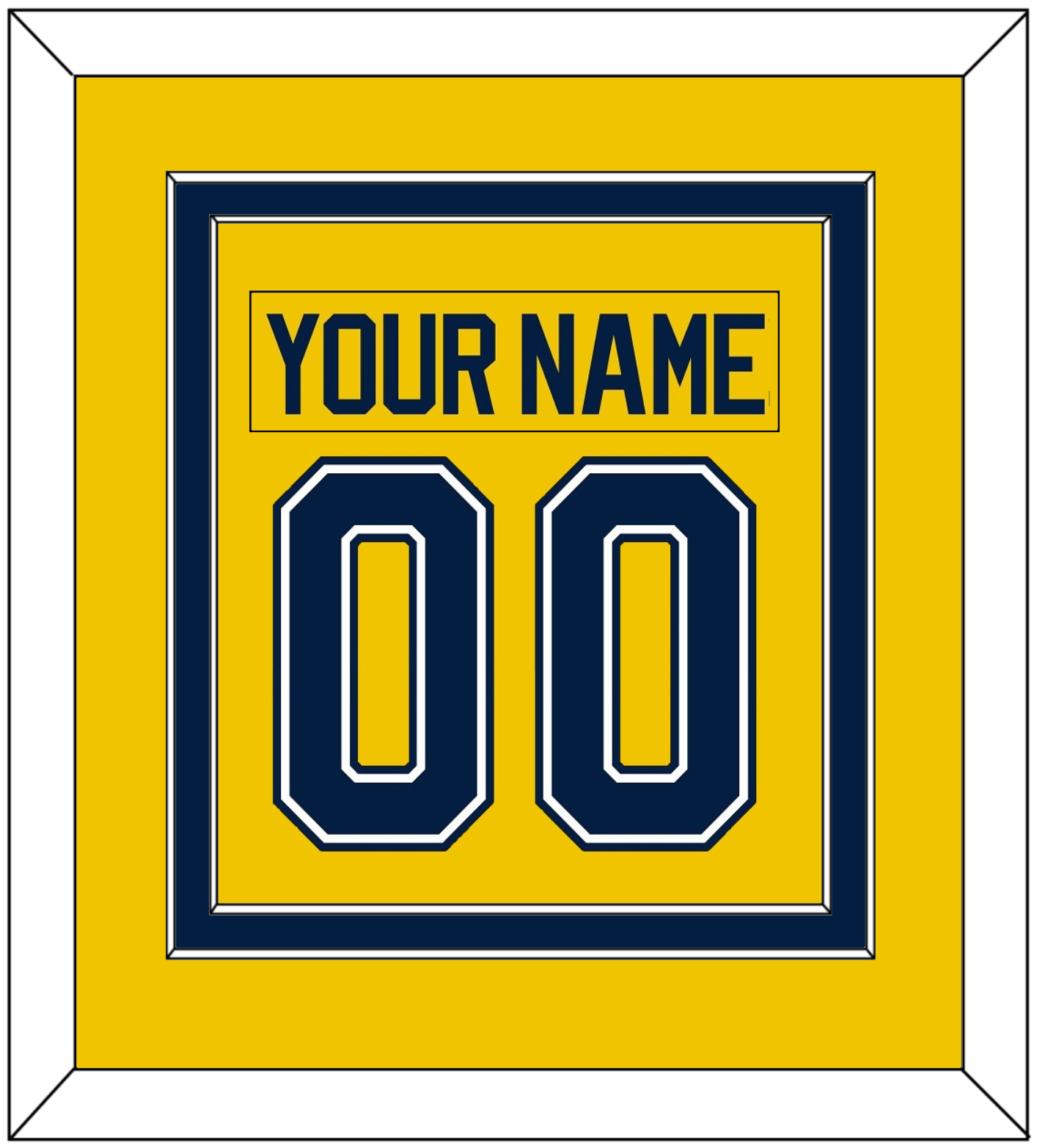 Michigan Hockey Nameplate & Number (Back) Combined - Alternate Maize (2021-2023) - Signature Tier 2
