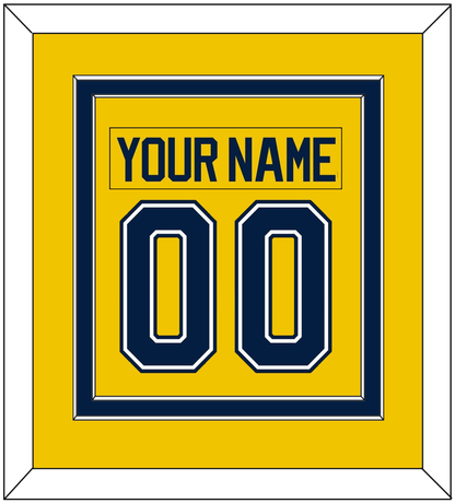 Michigan Hockey Nameplate & Number (Back) Combined - Alternate Maize (2021-2023) - Signature Tier 2