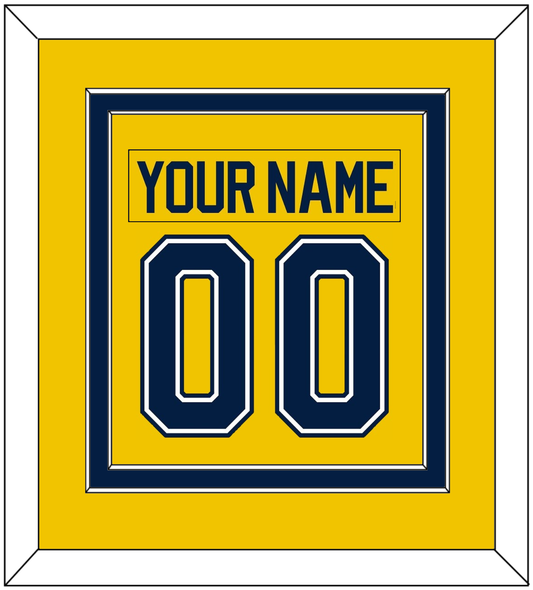 Michigan Hockey Nameplate & Number (Back) Combined - Alternate Maize (2021-2023) - Signature Tier 2