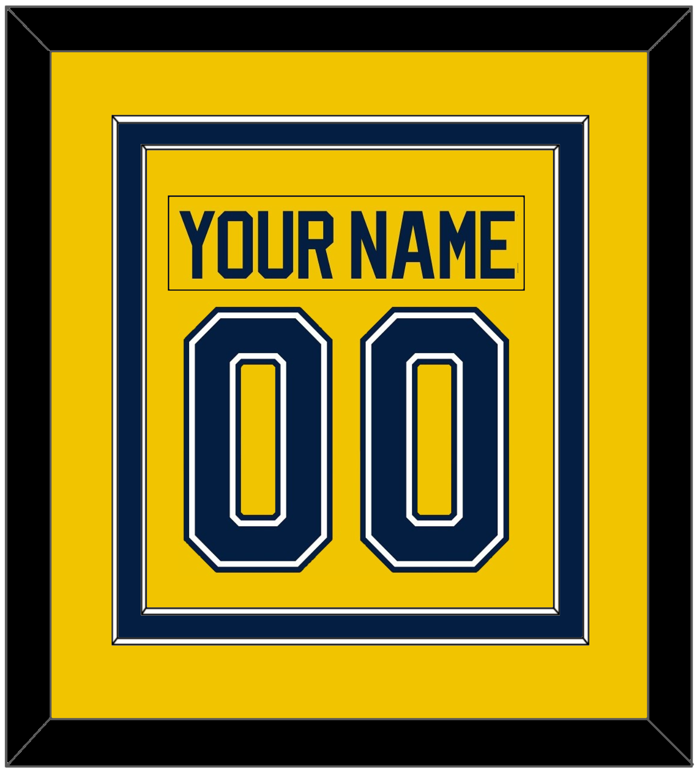 Michigan Hockey Nameplate & Number (Back) Combined - Alternate Maize (2021-2023) - Signature Tier 2