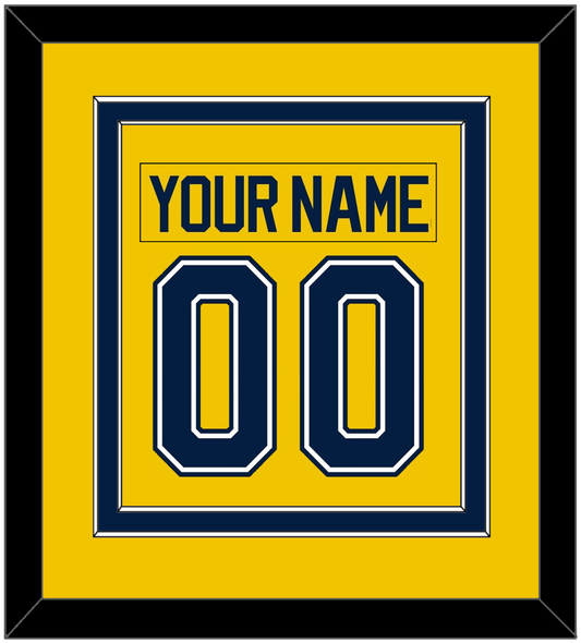 Michigan Hockey Nameplate & Number (Back) Combined - Alternate Maize (2021-2023) - Signature Tier 2