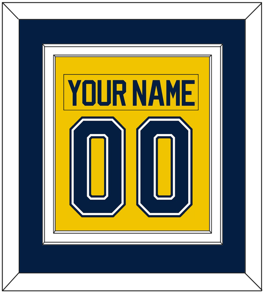 Michigan Hockey Nameplate & Number (Back) Combined - Alternate Maize (2021-2023) - Signature Tier 3