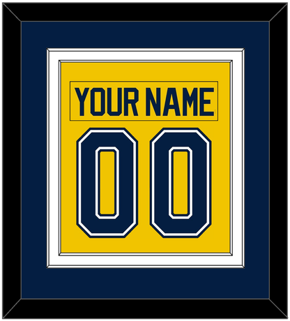 Michigan Hockey Nameplate & Number (Back) Combined - Alternate Maize (2021-2023) - Signature Tier 3