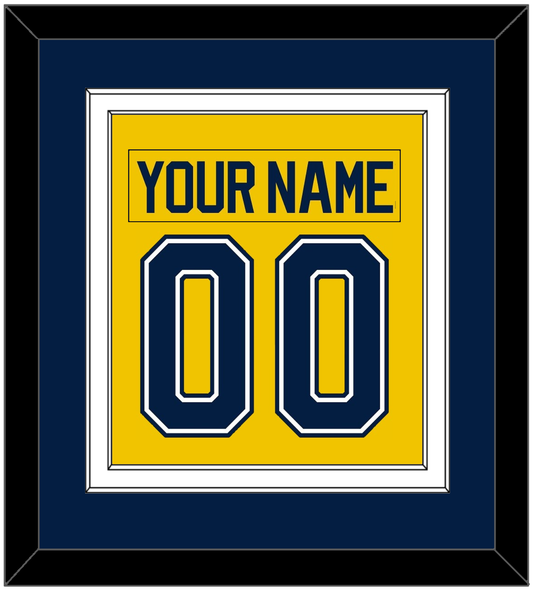 Michigan Hockey Nameplate & Number (Back) Combined - Alternate Maize (2021-2023) - Signature Tier 3