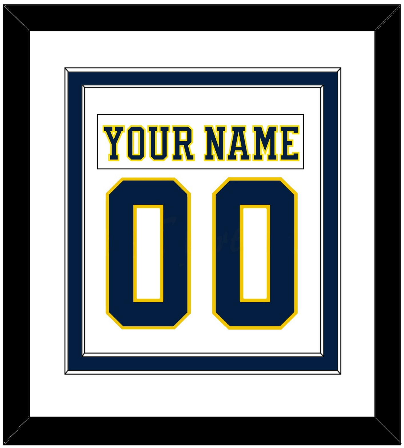 Michigan Hockey Nameplate & Number (Back) Combined - Home White (2019-2020) - Signature Tier 1