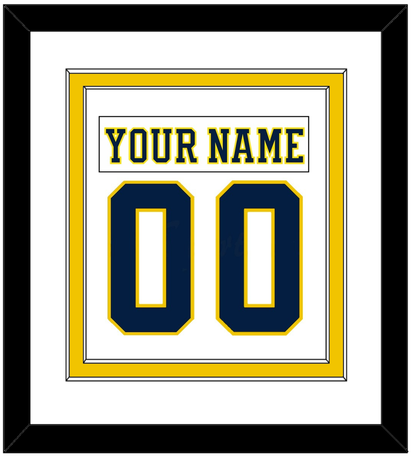 Michigan Hockey Nameplate & Number (Back) Combined - Home White (2019-2020) - Signature Tier 2