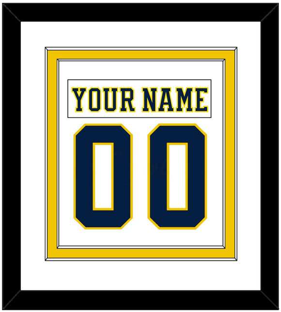 Michigan Nameplate & Number (Back) Combined - Home White (2019-2020) - Double Mat 2