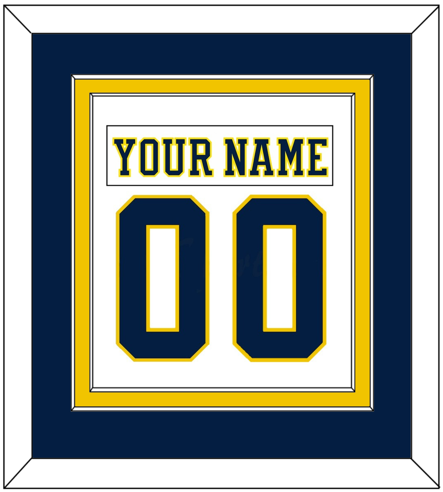 Michigan Hockey Nameplate & Number (Back) Combined - Home White (2019-2020) - Signature Tier 3