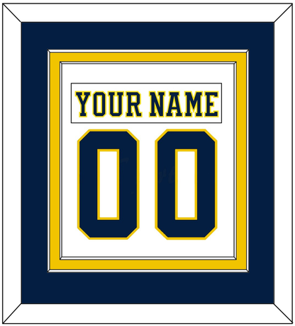 Michigan Hockey Nameplate & Number (Back) Combined - Home White (2019-2020) - Signature Tier 3