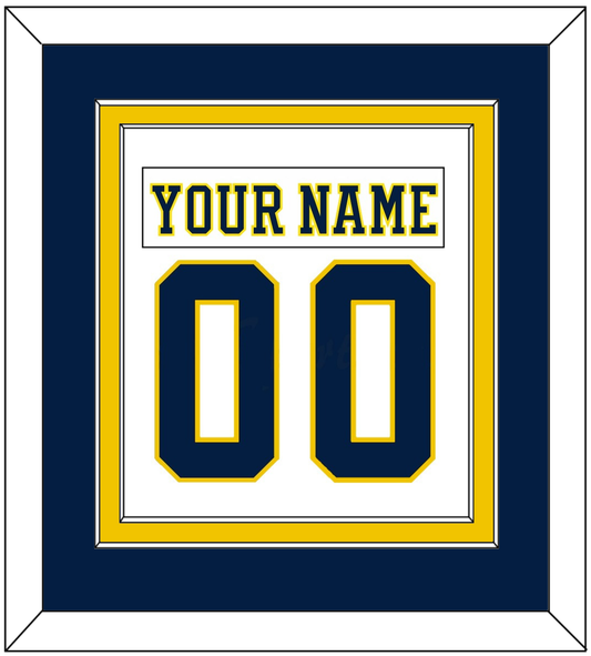 Michigan Hockey Nameplate & Number (Back) Combined - Home White (2019-2020) - Signature Tier 3