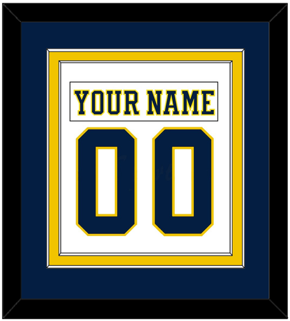 Michigan Hockey Nameplate & Number (Back) Combined - Home White (2019-2020) - Signature Tier 3