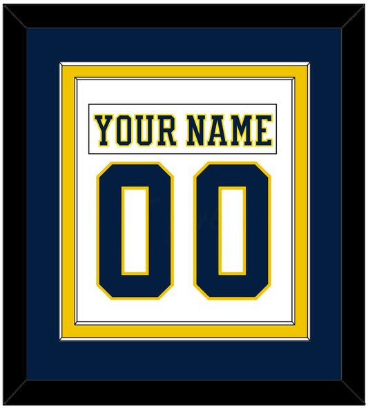 Michigan Hockey Nameplate & Number (Back) Combined - Home White (2019-2020) - Signature Tier 3