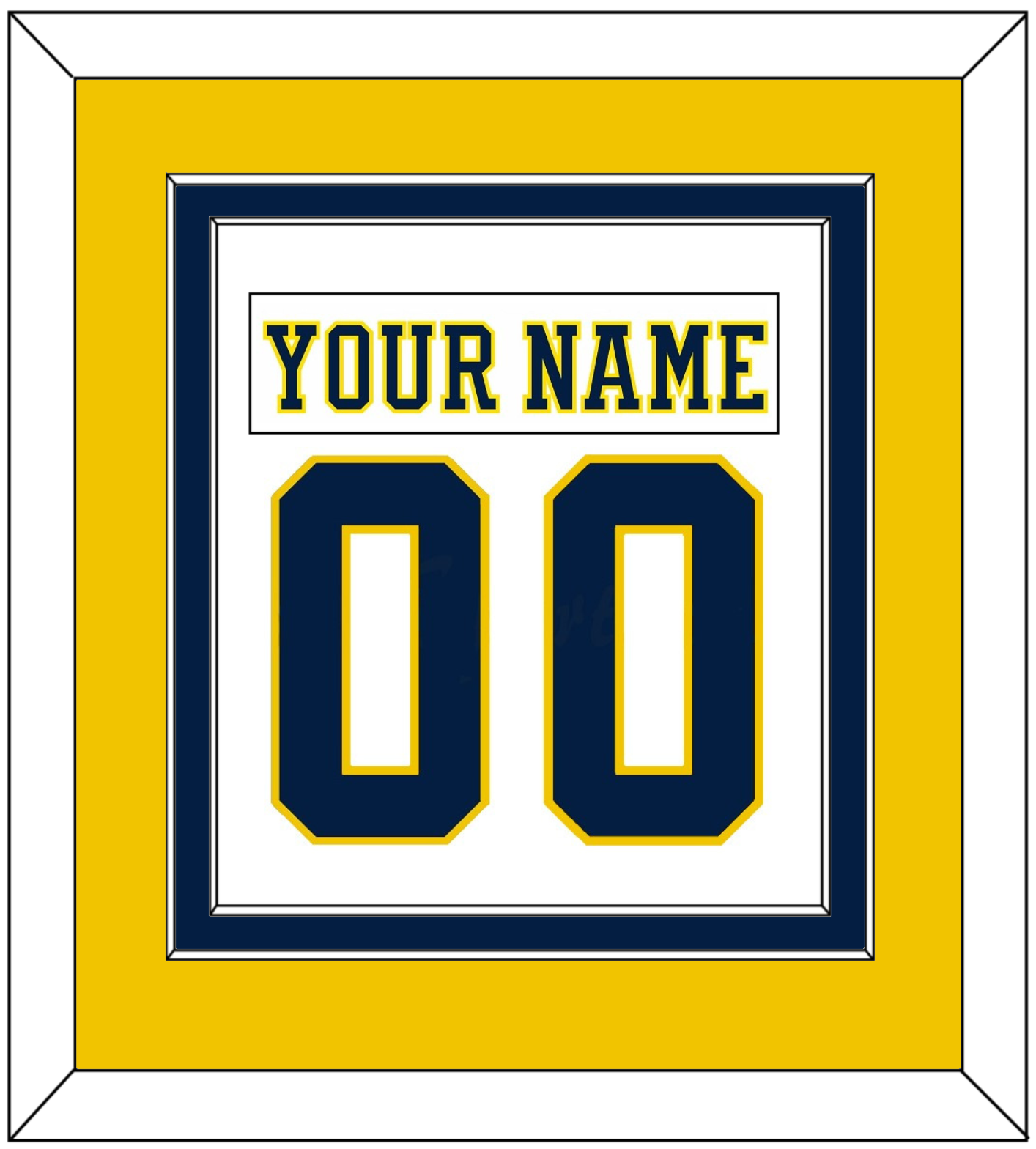 Michigan Hockey Nameplate & Number (Back) Combined - Home White (2019-2020) - Signature Tier 4