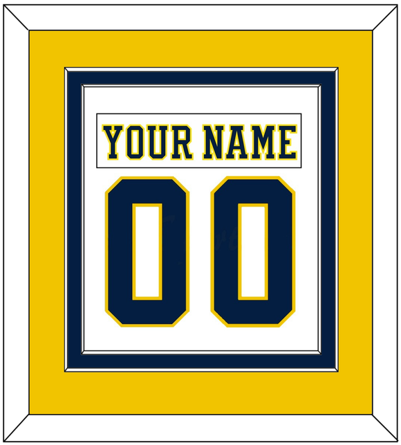 Michigan Nameplate & Number (Back) Combined - Home White (2019-2020) - Double Mat 4