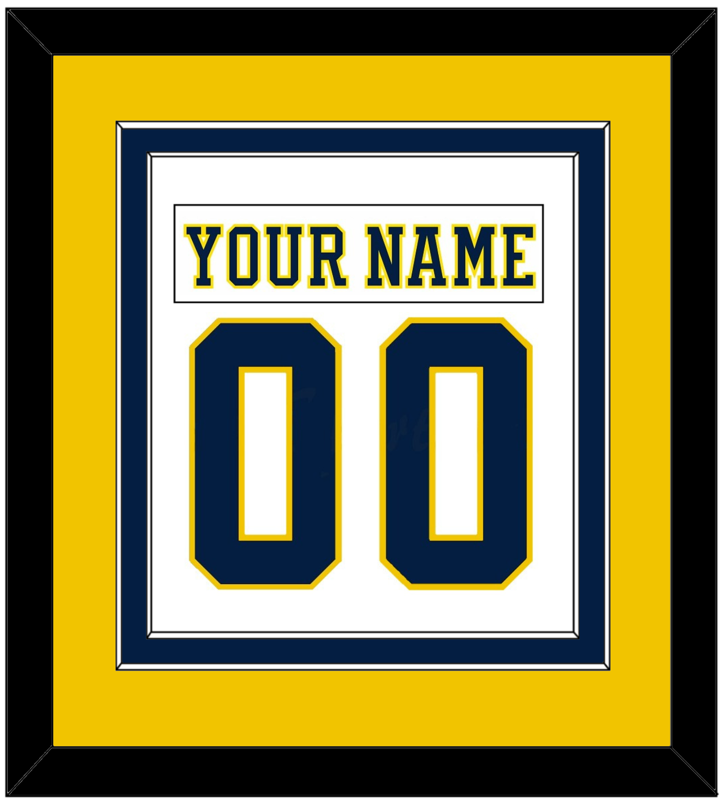 Michigan Hockey Nameplate & Number (Back) Combined - Home White (2019-2020) - Signature Tier 4