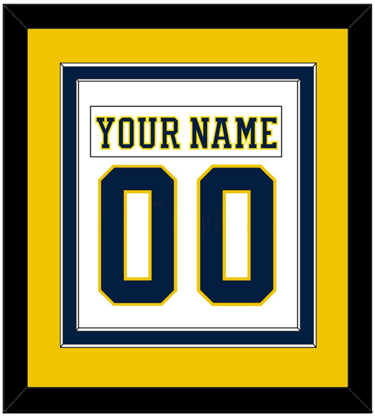 Michigan Hockey Nameplate & Number (Back) Combined - Home White (2019-2020) - Signature Tier 4