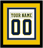 Michigan Nameplate & Number (Back) Combined - Home White (2019-2020) - Double Mat 4