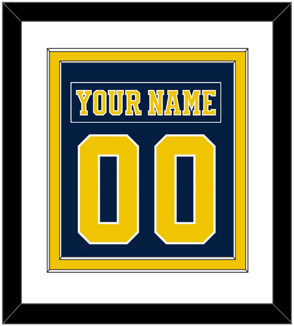 Michigan Hockey Nameplate & Number (Back) Combined - Road Blue (2019-2020) - Signature Tier 1