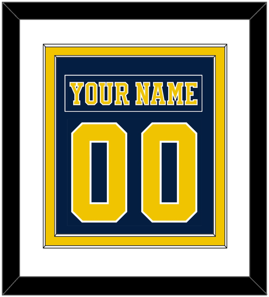 Michigan Hockey Nameplate & Number (Back) Combined - Road Blue (2019-2020) - Signature Tier 1