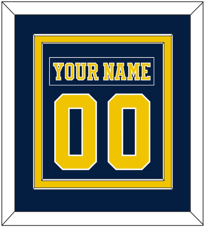Michigan Hockey Nameplate & Number (Back) Combined - Road Blue (2019-2020) - Signature Tier 2