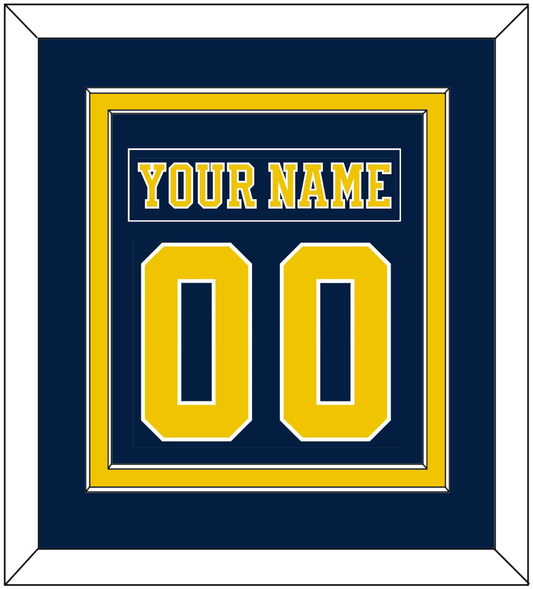 Michigan Hockey Nameplate & Number (Back) Combined - Road Blue (2019-2020) - Signature Tier 2