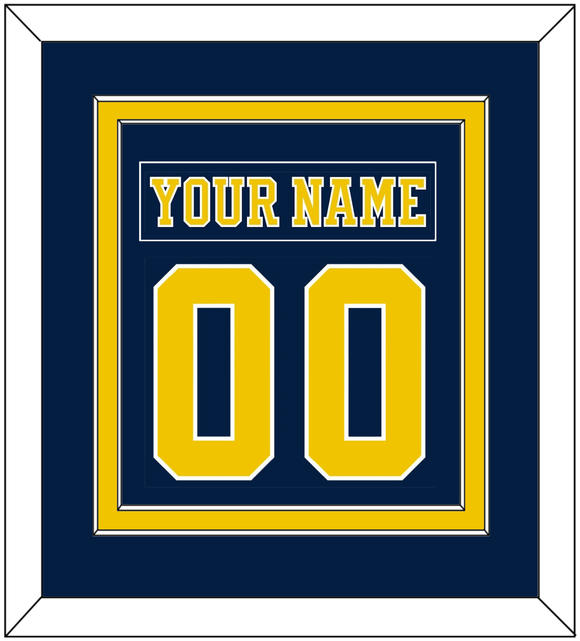 Michigan Nameplate & Number (Back) Combined - Road Blue (2019-2020) - Double Mat 2