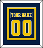 Michigan Hockey Nameplate & Number (Back) Combined - Road Blue (2019-2020) - Double Mat 2